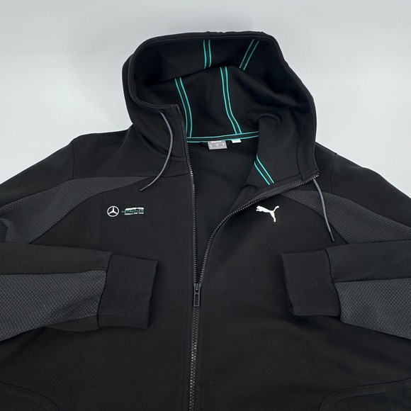 Puma Mercedes AMG Petronas Formula 1 Team 2XL Black Zip Hoodie Men's XXL - Picture 4 of 9